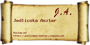 Jedlicska Aszter névjegykártya